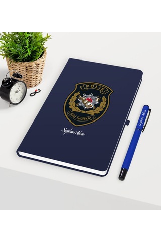 Kişiye Özel Polis Özel Harekat Temalı Lacivert Defter Kalem Seti Lacivert