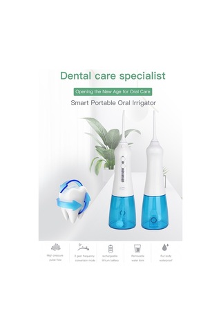 Kablosuz Su Ipi Temizleyici Taşınabilir 1400 Mah Usb Şarj Edilebilir Su Flosser Ipx7 Su Geçirmez Oral Irrigator, Su Tankı Kapasitesi: 300 Ml