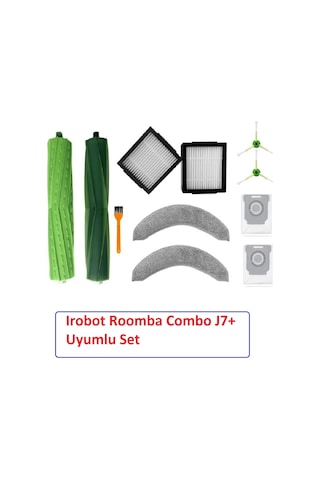 ÜCRETSİZ KARGO İrobot Uyumlu Roomba Combo J7+ Uyumlu Yedek Mop Paspas Hepa Filtre Fırça Toz Torbası (0) SÜPER 3.150 TL