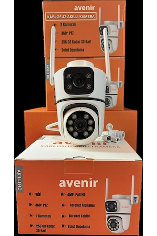 Avenir Av-S301 Kablosuz Akıllı Kamera WİFİ 4MP FULL HD Hareket Algılama ve Takibi 256GB SD Kart