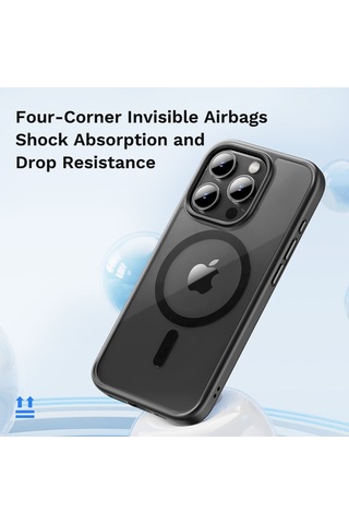 Rock Space İphone Uyumlu 15 Promax Kılıf Magsafe Guard Serisi Silikon - Siyah Siyah