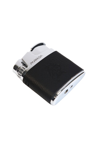 Parmida Tek Torch Pürmüz Japon Yazılı Deri Kaplama Siyah Metal Puro Çakmağı - Tr9229