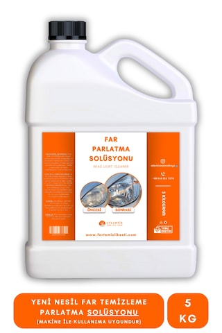 Far Parlatma Temizleme Solüsyonu 5 Kg Far Parlatma Temizleme Solüsyonu 5 Kg