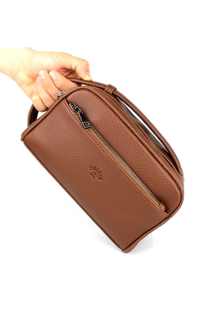 Erkek Taba El Çantası Portföy Çanta İki Bölmeli El Çantası Taba