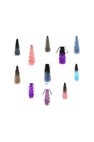 Peruk Kadın Yaz At Kuyruğu Kavrama Boyalı Uzun Kıvırcık Saç Kadın Çevrimiçi Etkileyen Kıvırcık Saç Degrade Gerçek Uzun Kıvırcık Saç Örgü