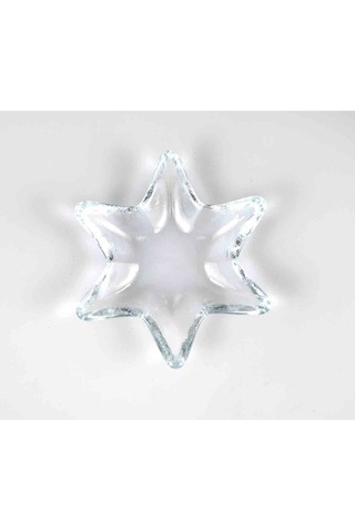 1 Adet Yıldız Cam Sosluk Çerezlik Şeffaf 12 Cm Tekli