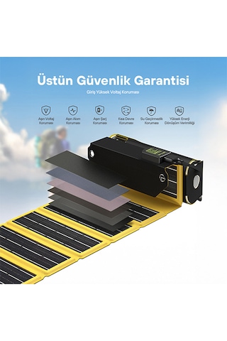 Sharge 140 Power Bank Uyumlu 12W Katlanabilir Güneş Paneli - Siyah