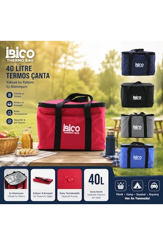 İbico K18-007 Termos Çanta 40 Lt - Folyolu 40x30x25 Cm Taşıma Kulplu- 20'li Paket Diğer