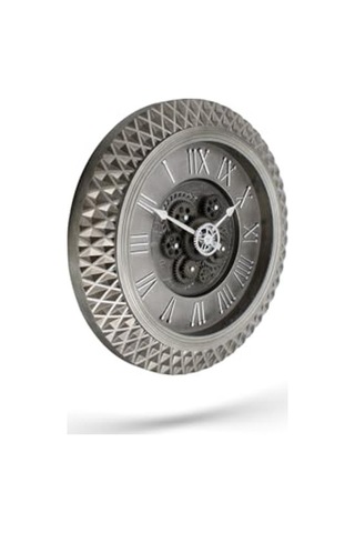 Antik Eski Tarzı Duvar Saati, 40 Cm Kadran Ve Kabartma Rakamlar 0240-keçe-şekilli-48cm