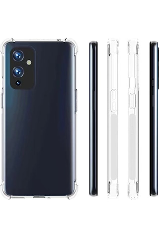 Noktaks - One Plus 9 Uyumlu Kılıf Şeffaf Koruyucu Nitro Anti Shock Silikon - Renksiz - T26460
