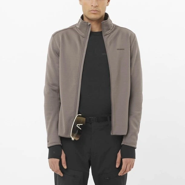 Salomon Outlıne Warm Fleece Fz M Erk Iron// Fleece Lc2608700 Bej