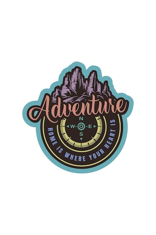 Adventure Off Road Araba, Motorsiklet, Kask, Laptop, Cam Sticker 12x12 Cm