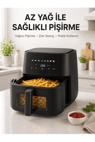 Geniş Hazneli Air Fryer Hızlı Ve Pratik Pişirme Makinesi