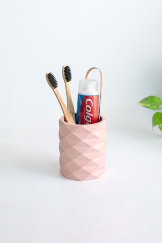 Dekoratif Geometrik Kalemlik Modern Beton Organizer Vazo Saksı Diş Fırçalık Ofis Düzenleyici Pempe