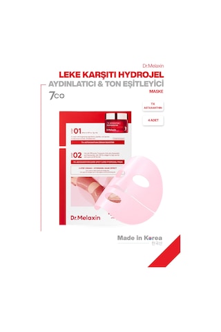 Tx Astaxanthin Leke Karşıtı Hidrojel Aydınlatıcı & Ton Eşitleyici Yüz Maskesi 4 Adet
