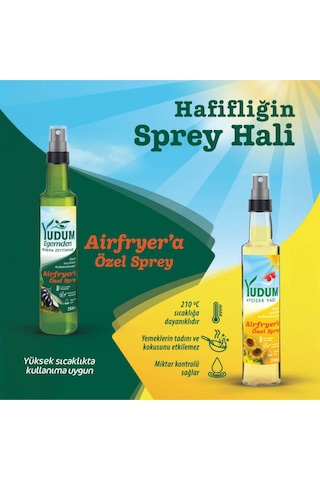 Yudum Sprey Zeytinyağı 250 Ml Airfryer'a Özel Sprey Riviera Zeytinyağı