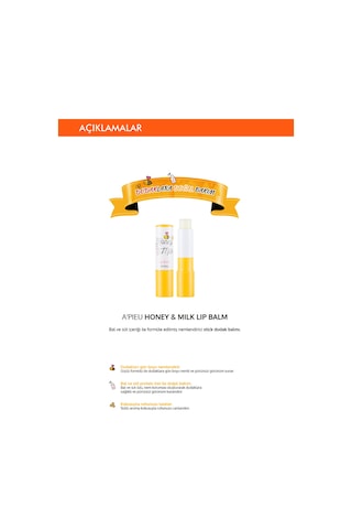 Missha A'PIEU Honey & Milk Lip Balm Süt ve Bal Özlü Nemlendirici Dudak Balmı