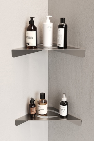 Zift Unique Paslanmaz Çelik Banyo Köşeliği Duş Rafı Paslanmaz Çelik