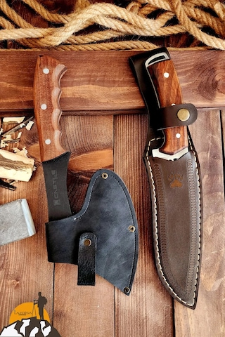 2 Li Outdoor Balta Bıçak Set Kamp Baltası Bıçağı Budama Baltası -