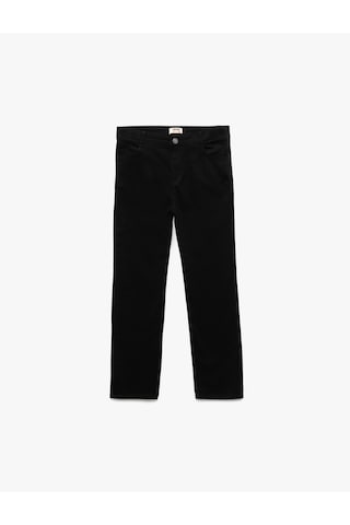 Koton Cepli Düğme Detaylı Düz Paça Pamuklu Pantolon Siyah 6wkg40017aw Siyah