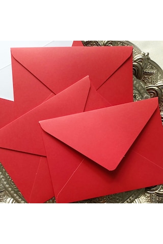 Kırmızı Davetiye Zarfı, 13x18 Cm.