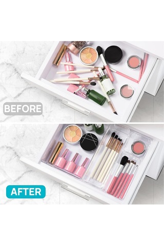 Youtek Şeffaf Tırnak Aksesuarı Çekmeceli Saklama Kutusu - 16 Parça Şeffaf