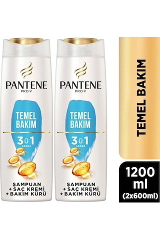 Pantene 3'ü 1 Arada Temel Bakım Şampuanı 2 x 600 ML