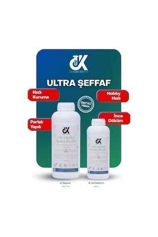Erkon Kimya Ultra Şeffaf Hızlı Hobby Epoksi 750 Gr