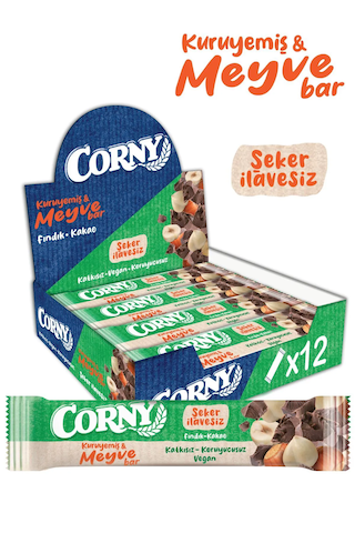 Corny Fındık Kakao Meyve Bar -35 X 12 Adet