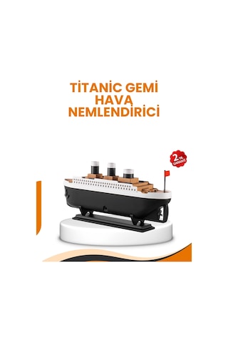 7 Renk Ortam Işıklı Dekoratif Gemi Tasarım Hava Nemlendirici Difüzör