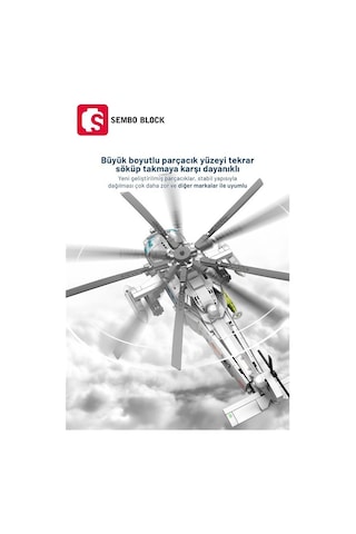 Sembo Block Z-20 Donanma Helikopteri 862 Parça Yapı Blokları  İle Uyumlu 202229