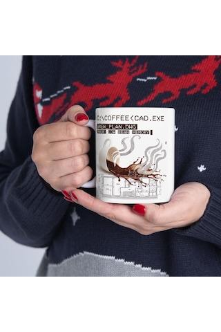 Mimarlar İçin Kupa Bardak Autocad Hatası Mimarlara Özel Sanatsal Ve Akıllıca Tasarım Hediyesi Beyaz