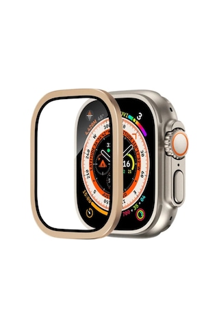 Apple Uyumlu iPhone Watch Ultra 2 49mm Metal Çerçeveli Ekran Koruyucu
