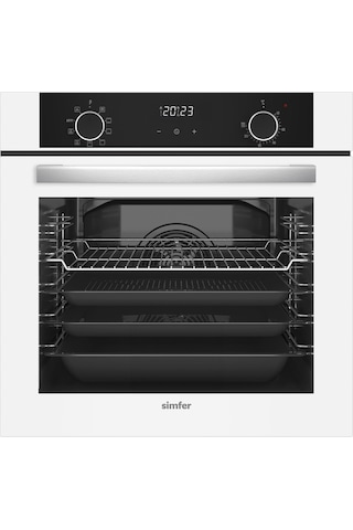 Simfer 8216 10 Fonksiyon Airfry Beyaz Cam Ankastre Fırın Dijital
