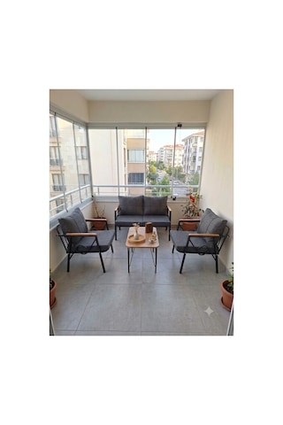 Rüya Model, Balkon, Bahçe, Cafe, Balkon Takımı, Bahçe Mobilyası, Oturma Grubu, Metal Kanepe, 2 1 1 Sehpalı