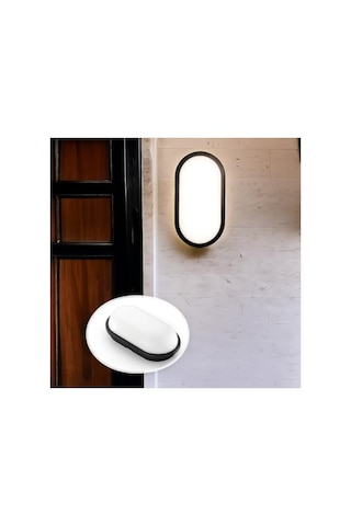 Oval Led Tavan Ve Duvar Lambası, 15w Ip65 10 Parça Siyah