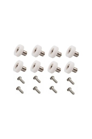 Bella Pleksi Düz Seri Duşakabin Tekeri 8li Set Uzun Pimli 19 Mm Teker Çapı Sarı