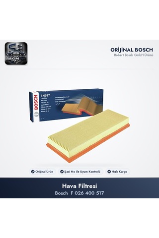 Bosch F 026 400 517 Hava Filtresi - Proace City K9 / Combo E / Crossland P17 1.2 Turbo / 1.2 Puretech