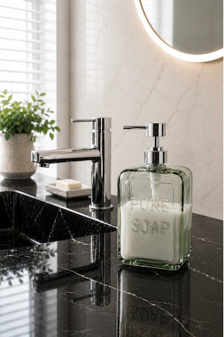 500 Ml Pure Cam Sıvı Sabunluk Şeffaf Banyo Mutfak Sabun Dispenseri 18,5 X 10 Cm Açık Yeşil