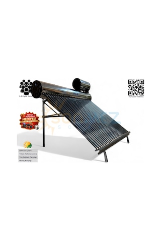 Solar 30x Krom Basınçlı Vakum Tüplü Güneş Enerji Sıcak Su Sistemi Kapalı Devre Basınçlı