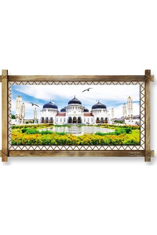 Es10 Es10 Beyaz Camii Modern Kanvas Rustik Tablo