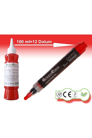 Green Class Mürekkep Seti-Kırmızı 6X100 600 Ml