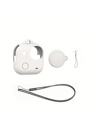 Teknoroket Insta360 Go Ultra Silikon Kılıf Ve Lens Cap Lens Kapağı Seti Beyaz