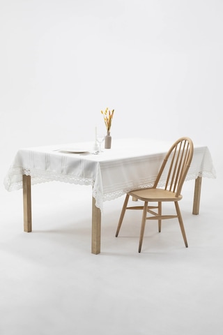 Defne Leke Tutmaz Masa Örtüsü 160x220 - Krem Krem