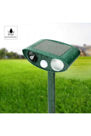 Tenfowee Yeşil Güncel Sürüm Güneş Enerjili Ultrasonik Hayvan Kovucu - Fare, Kuş, Haşere İçin Entegre Işık Ve Entegre Sensörlü Korumalı Alet