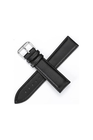 22mm Saat Uyumlu Düz Siyah Klasik Model Deri Saat Kordonu Kayışı 46mm Akıllı Pimli Diğer