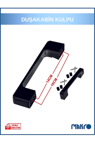 Siyah Duşakabin Kulp 14-16 Cm Ayarlı Siyah