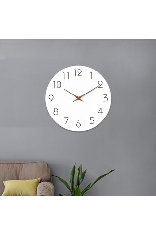 Homyl Arap Rakamları İle 12 Inç Duvara Asılan Saat Beyaz