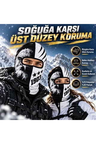 Teorastore Taraftar Maskesi Kışlık Unisex Termal Balaklava Boyunluk Nefes Alabilen Rüzgara Dayanıklı Kırmızı