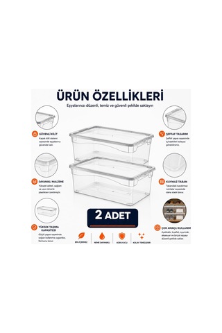 Lexroo 2 Adet Şeffaf Ayakkabı Kutusu Kapaklı